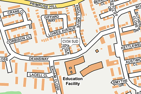 CV34 5UD map - OS OpenMap – Local (Ordnance Survey)