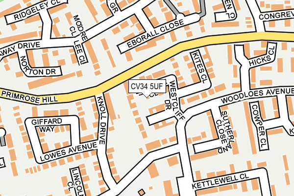 CV34 5UF map - OS OpenMap – Local (Ordnance Survey)