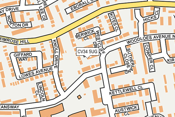 CV34 5UG map - OS OpenMap – Local (Ordnance Survey)