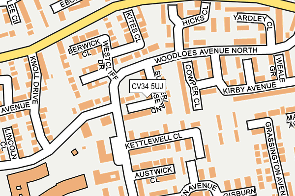 CV34 5UJ map - OS OpenMap – Local (Ordnance Survey)