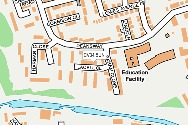 CV34 5UN map - OS OpenMap – Local (Ordnance Survey)