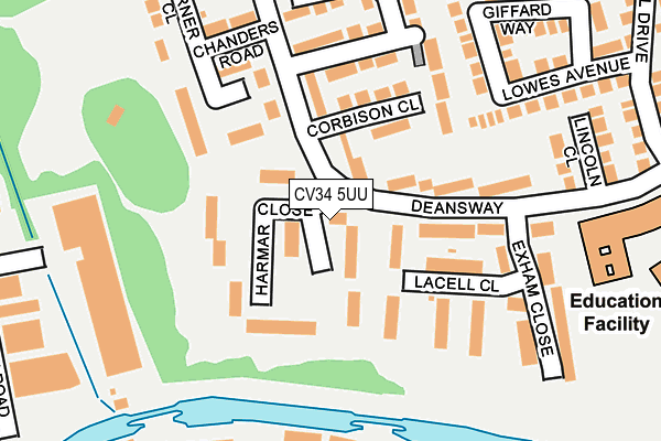 CV34 5UU map - OS OpenMap – Local (Ordnance Survey)