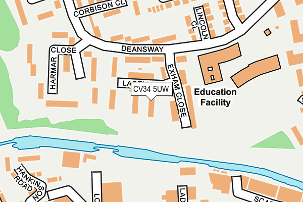 CV34 5UW map - OS OpenMap – Local (Ordnance Survey)