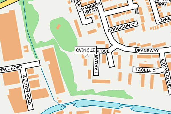 CV34 5UZ map - OS OpenMap – Local (Ordnance Survey)