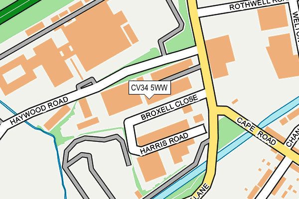 CV34 5WW map - OS OpenMap – Local (Ordnance Survey)
