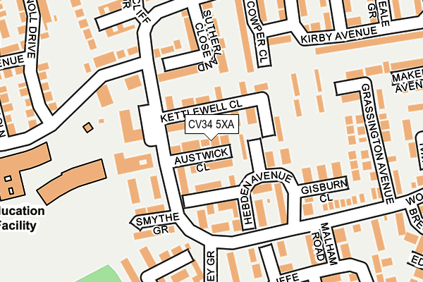 CV34 5XA map - OS OpenMap – Local (Ordnance Survey)