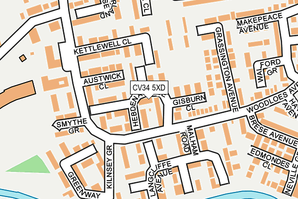 CV34 5XD map - OS OpenMap – Local (Ordnance Survey)