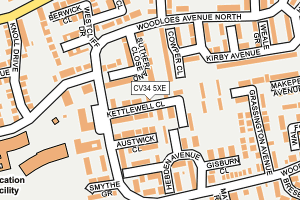 CV34 5XE map - OS OpenMap – Local (Ordnance Survey)