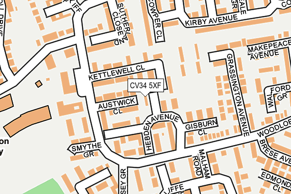 CV34 5XF map - OS OpenMap – Local (Ordnance Survey)