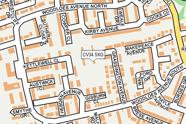 CV34 5XG map - OS OpenMap – Local (Ordnance Survey)