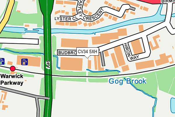 CV34 5XH map - OS OpenMap – Local (Ordnance Survey)
