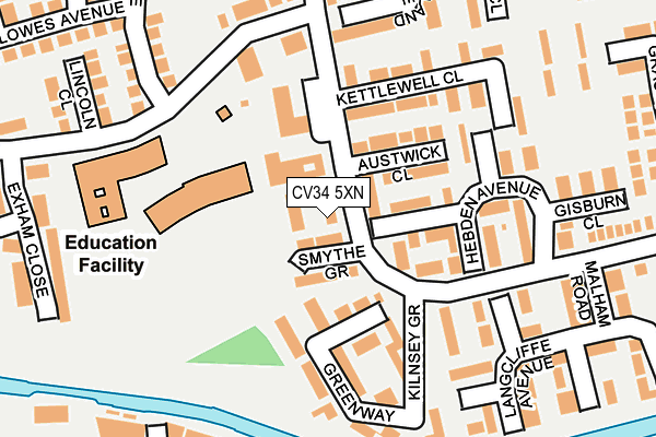 CV34 5XN map - OS OpenMap – Local (Ordnance Survey)