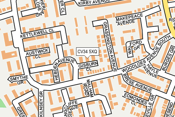 CV34 5XQ map - OS OpenMap – Local (Ordnance Survey)