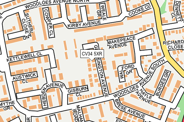 CV34 5XR map - OS OpenMap – Local (Ordnance Survey)