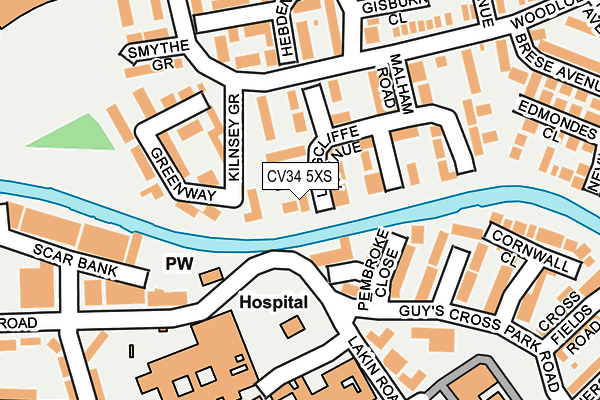 CV34 5XS map - OS OpenMap – Local (Ordnance Survey)