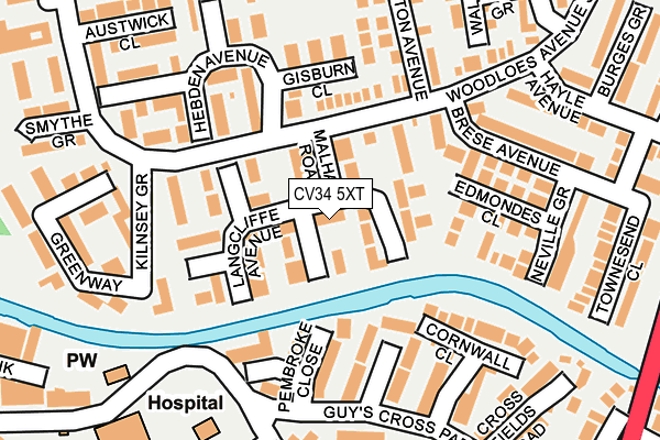 CV34 5XT map - OS OpenMap – Local (Ordnance Survey)