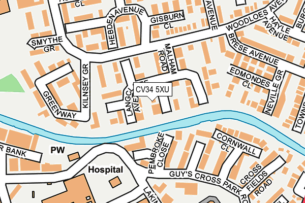 CV34 5XU map - OS OpenMap – Local (Ordnance Survey)