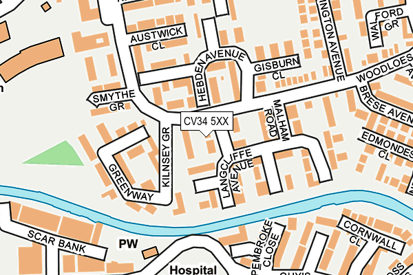 CV34 5XX map - OS OpenMap – Local (Ordnance Survey)