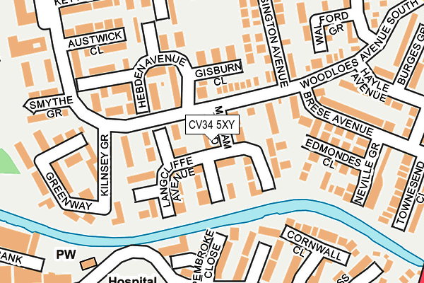 CV34 5XY map - OS OpenMap – Local (Ordnance Survey)