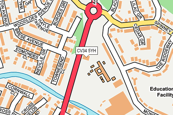 CV34 5YH map - OS OpenMap – Local (Ordnance Survey)