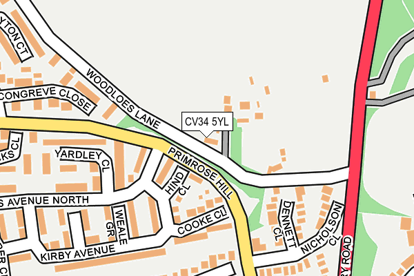 CV34 5YL map - OS OpenMap – Local (Ordnance Survey)