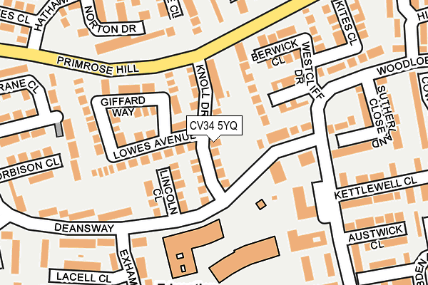 CV34 5YQ map - OS OpenMap – Local (Ordnance Survey)