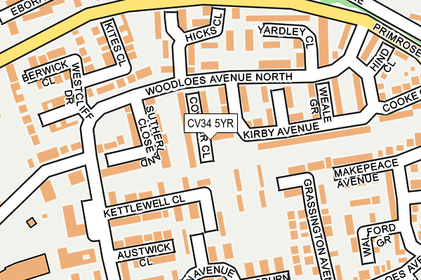 CV34 5YR map - OS OpenMap – Local (Ordnance Survey)