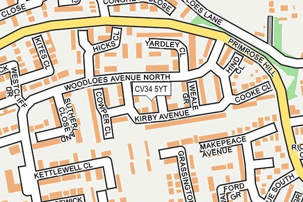CV34 5YT map - OS OpenMap – Local (Ordnance Survey)