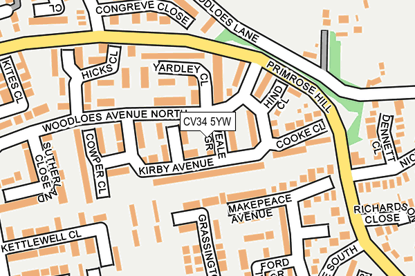 CV34 5YW map - OS OpenMap – Local (Ordnance Survey)
