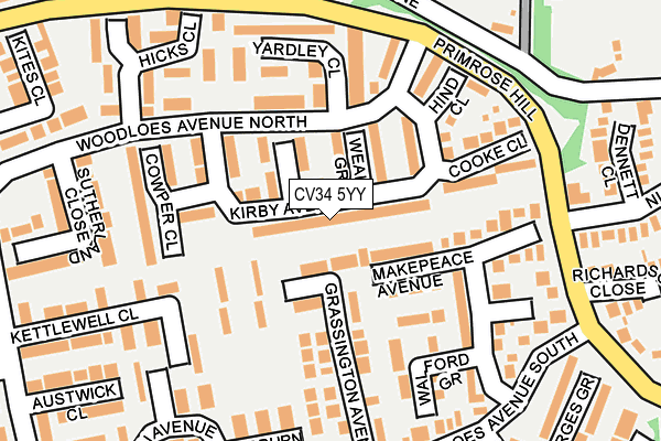 CV34 5YY map - OS OpenMap – Local (Ordnance Survey)