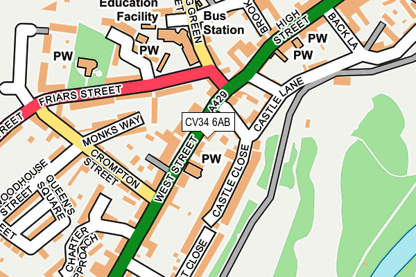 CV34 6AB map - OS OpenMap – Local (Ordnance Survey)