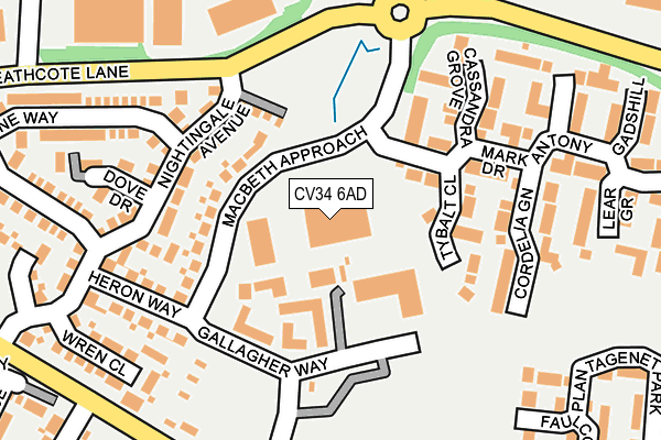 CV34 6AD map - OS OpenMap – Local (Ordnance Survey)