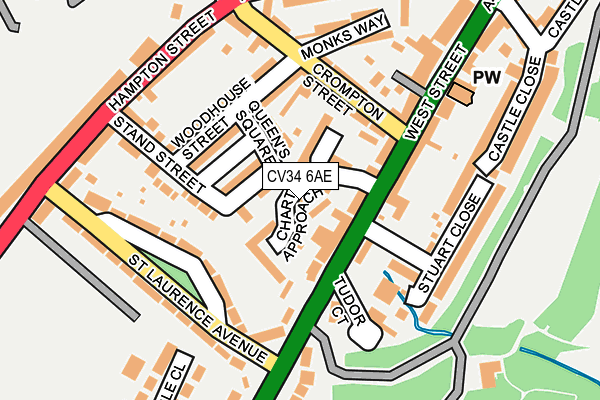 CV34 6AE map - OS OpenMap – Local (Ordnance Survey)