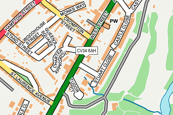 CV34 6AH map - OS OpenMap – Local (Ordnance Survey)