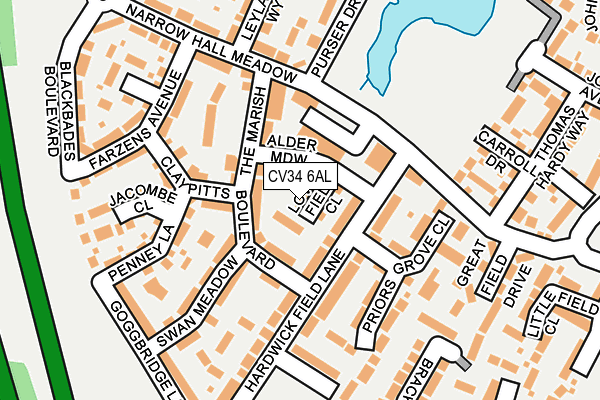 CV34 6AL map - OS OpenMap – Local (Ordnance Survey)