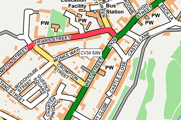 CV34 6AN map - OS OpenMap – Local (Ordnance Survey)