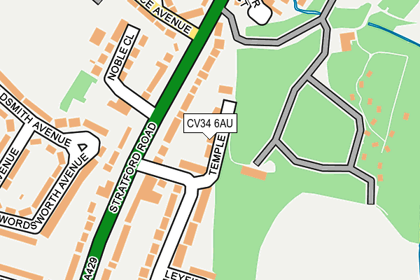 CV34 6AU map - OS OpenMap – Local (Ordnance Survey)