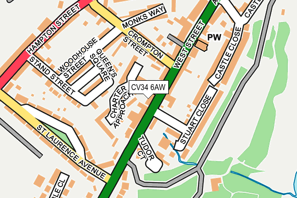CV34 6AW map - OS OpenMap – Local (Ordnance Survey)