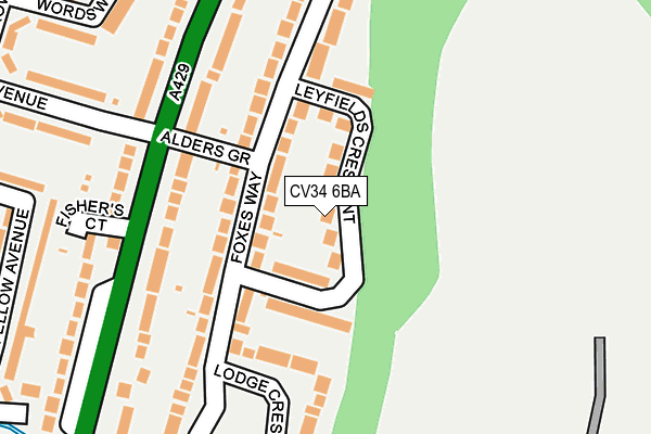 CV34 6BA map - OS OpenMap – Local (Ordnance Survey)