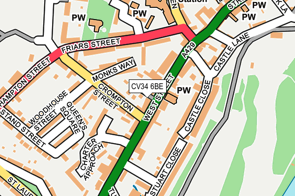 CV34 6BE map - OS OpenMap – Local (Ordnance Survey)