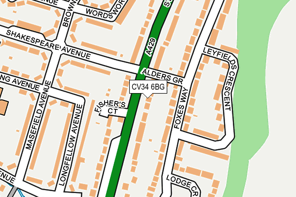CV34 6BG map - OS OpenMap – Local (Ordnance Survey)