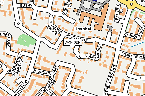 CV34 6BN map - OS OpenMap – Local (Ordnance Survey)