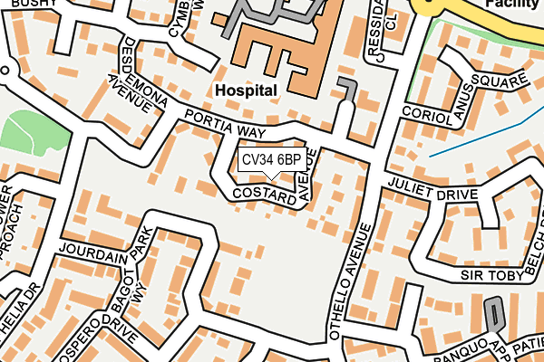 CV34 6BP map - OS OpenMap – Local (Ordnance Survey)