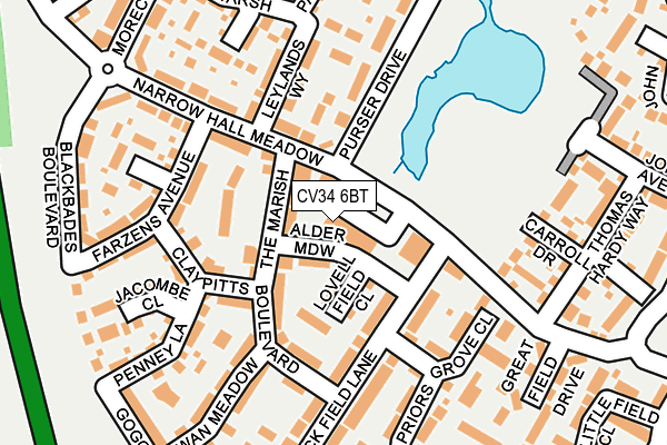CV34 6BT map - OS OpenMap – Local (Ordnance Survey)