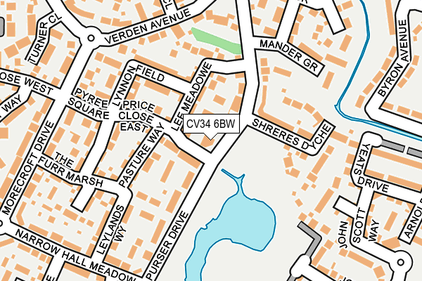 CV34 6BW map - OS OpenMap – Local (Ordnance Survey)