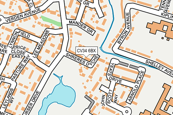CV34 6BX map - OS OpenMap – Local (Ordnance Survey)