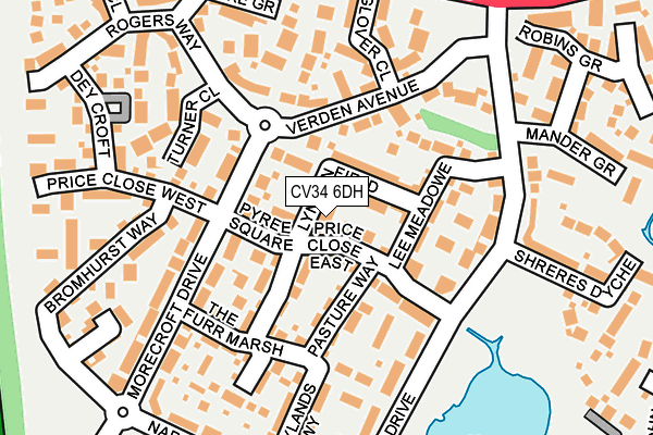 CV34 6DH map - OS OpenMap – Local (Ordnance Survey)