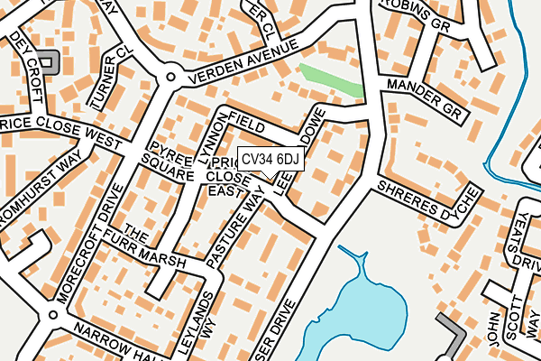 CV34 6DJ map - OS OpenMap – Local (Ordnance Survey)