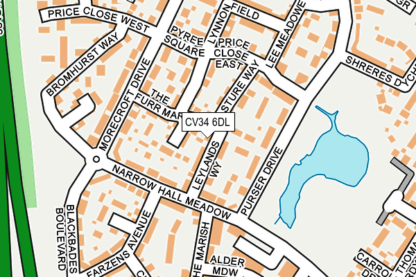 CV34 6DL map - OS OpenMap – Local (Ordnance Survey)