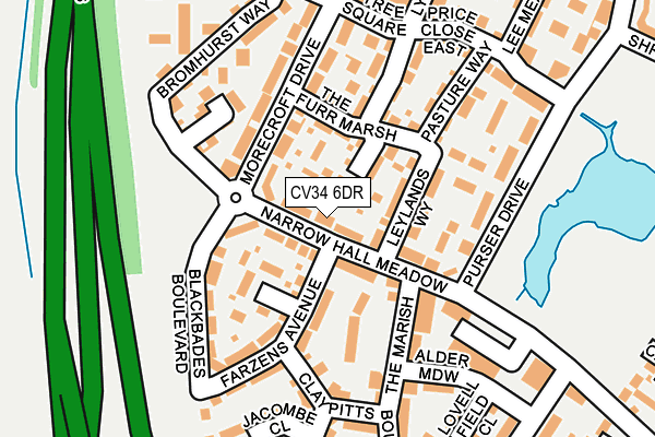 CV34 6DR map - OS OpenMap – Local (Ordnance Survey)